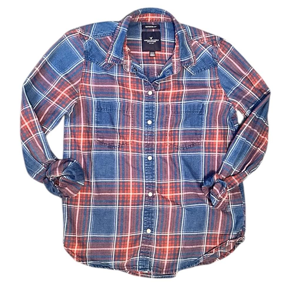 American Eagle Boyfriend Fit Flannel Shirt